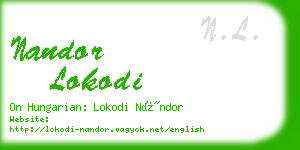 nandor lokodi business card